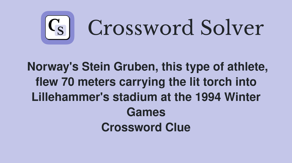 Norway's Stein Gruben, this type of athlete, flew 70 meters carrying